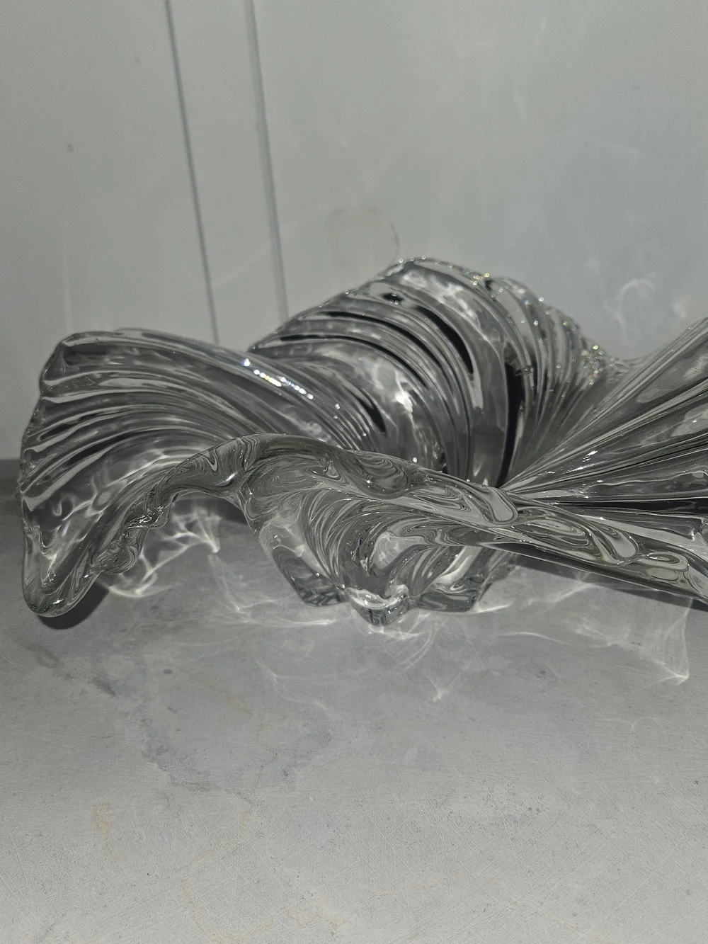 Mikasa Clear Swirl Sculpted Glass Centerpiece Bowl